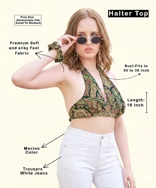 Mehndi_Soft_Silk_Wrap_Fit_Halter_Crop_Top_For_Women