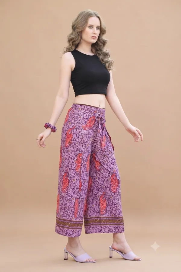 Purple_Soft_Silk_Wrap_Fit_Palazzo_Pants_For_Women