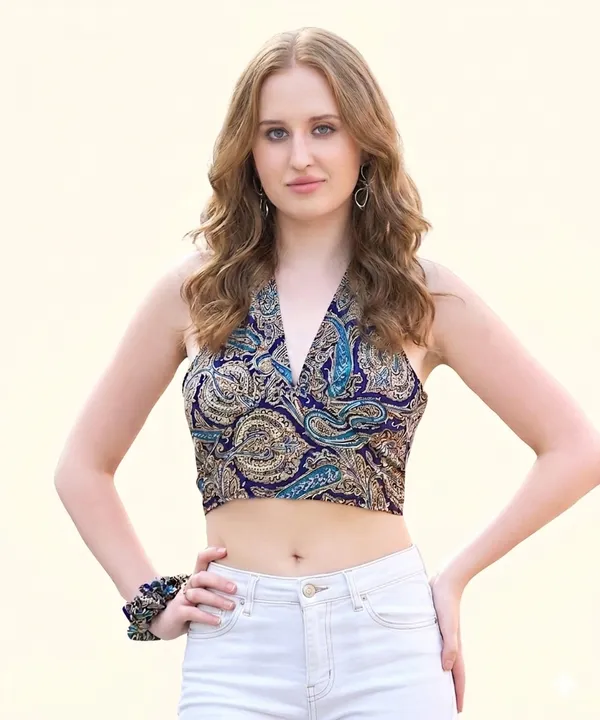 Blue_Soft_Silk_Wrap_Fit_Halter_Crop_Top_For_Women