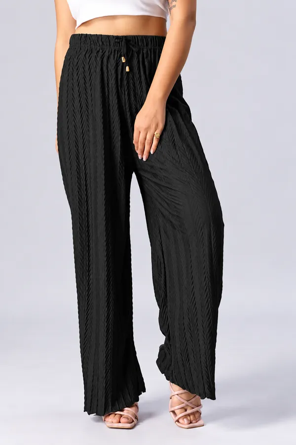 Women's_Black_Textured_Pleated_Wide-Leg_Palazzo_Pants_with_Elastic_Waistband