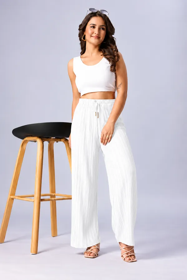 Women's_White_Textured_Pleated_Wide-Leg_Palazzo_Pants_with_Elastic_Waistband