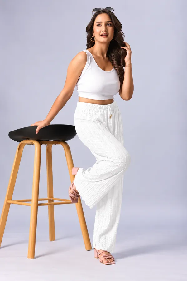 Women's_White_Textured_Pleated_Wide-Leg_Palazzo_Pants_with_Elastic_Waistband