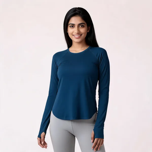 Blue_Lycra_Poly_Elastic_Wrap_Fit_Activewear_Top_For_Women