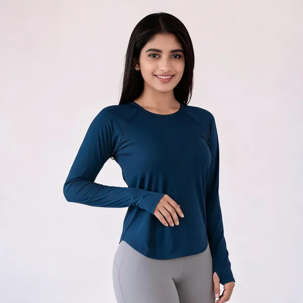 Blue_Lycra_Poly_Elastic_Wrap_Fit_Activewear_Top_For_Women