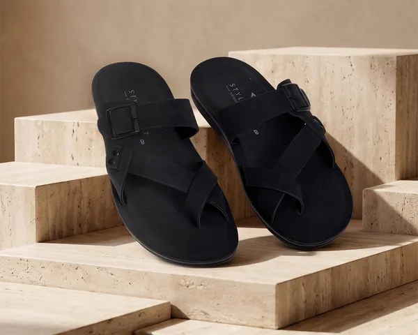Black_Synthetic_Leather_Sandal_For_Men