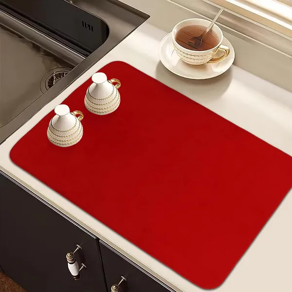Red_Premium_Velvet_Plain_Dish_Drying_Mats