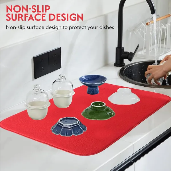 Red_Premium_Velvet_Plain_Dish_Drying_Mats