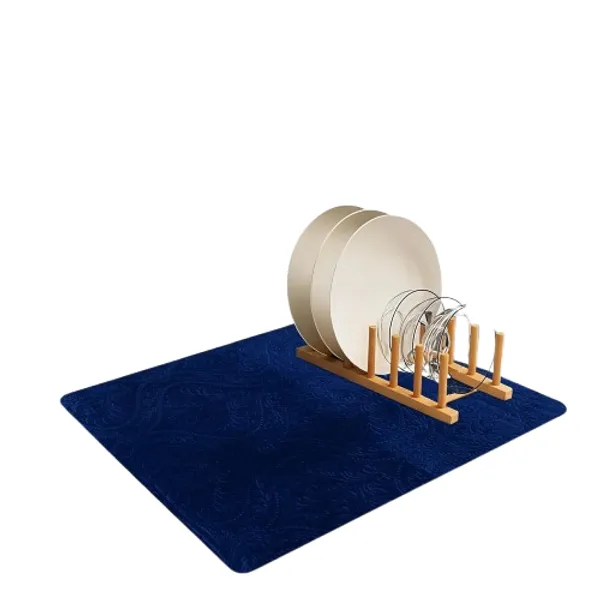 Blue_Premium_Velvet_Plain_Dish_Drying_Mats