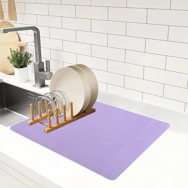Lime_Purple_Premium_Velvet_Plain_Dish_Drying_Mats