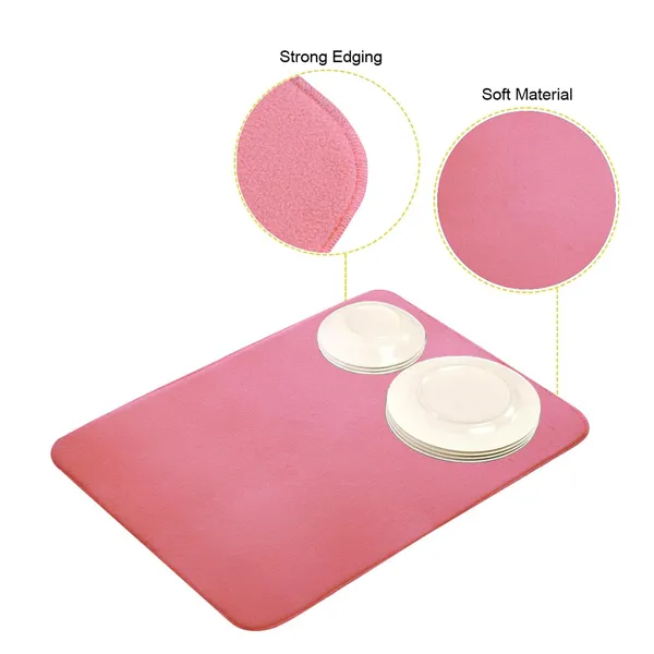 Pink_Premium_Velvet_Plain_Dish_Drying_Mats