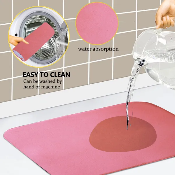 Pink_Premium_Velvet_Plain_Dish_Drying_Mats