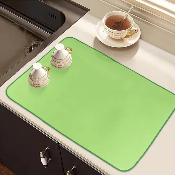 Lime_Green_Premium_Velvet_Plain_Dish_Drying_Mats