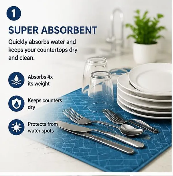 Turquoise_Blue_Premium_Velvet_Print_Dish_Drying_Mats