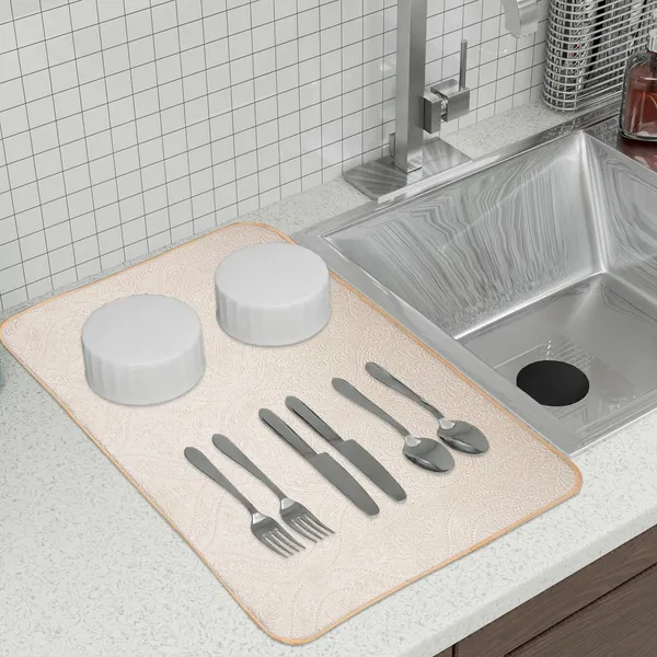 Cream_Premium_Velvet_Plain_Dish_Drying_Mats