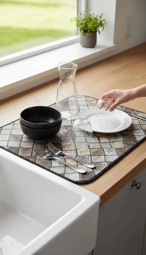 Red_Premium_Velvet_Plain_Dish_Drying_Mats