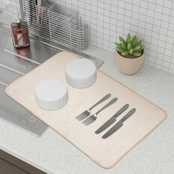 Cream_Premium_Velvet_Plain_Dish_Drying_Mats