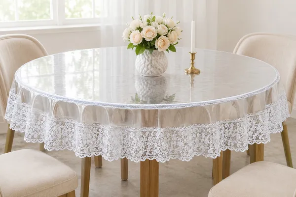 Clear_table_cover_with_golden_lace_clear_table_cover_with_silver_lace