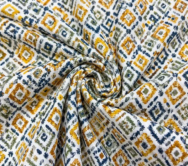 Mustard_Navy_Geometric_Printed_Kurta_Pant_Suit_Set_for_Women_(Unstitched)