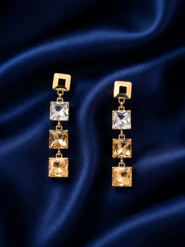 Geometric_3-Stone_Square_Cz_Drop_Earrings_In_Gold_Polish