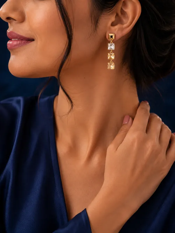 Geometric_3-Stone_Square_Cz_Drop_Earrings_In_Gold_Polish