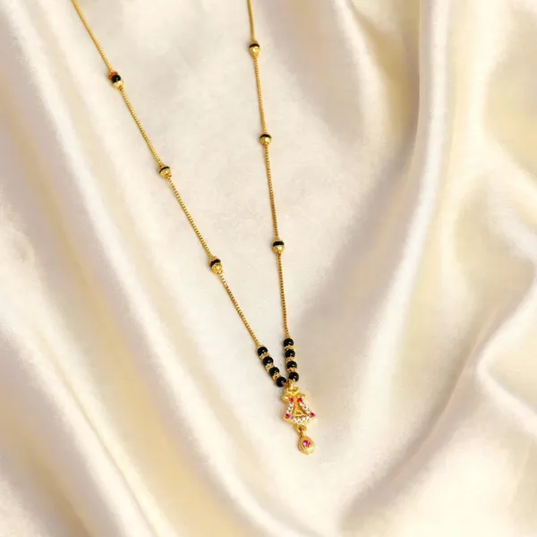 Golden_Plated_Traditional_Mangal_sutra_for_Women_-_Black_Beads_Long_Chain_with_Pink_Stone_Pendant_-_Daily_Wear_Mangal_sutra