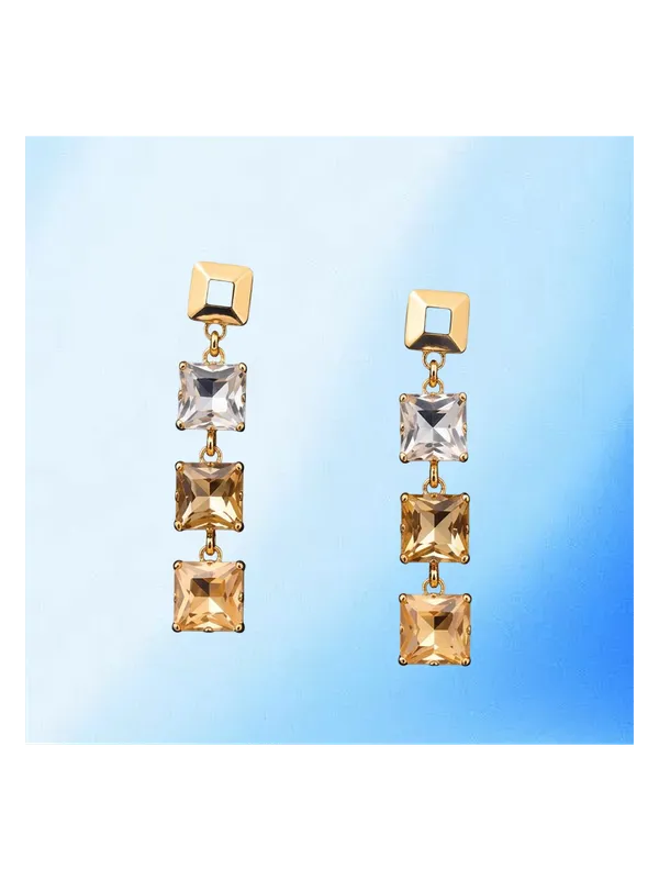 Geometric_3-Stone_Square_Cz_Drop_Earrings_In_Gold_Polish