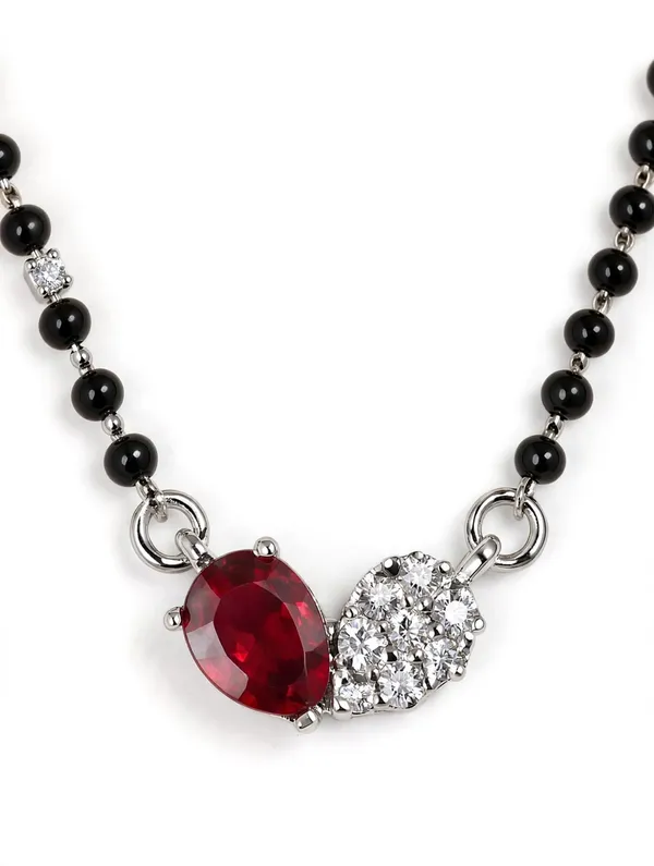 Silver_Radium_Black_Beads_Mangal_sutra_with_Red_Oval_Stone_&_Diamond_Heart_Pendant_|_Modern_Daily_Wear_Mangalsutra_for_Women