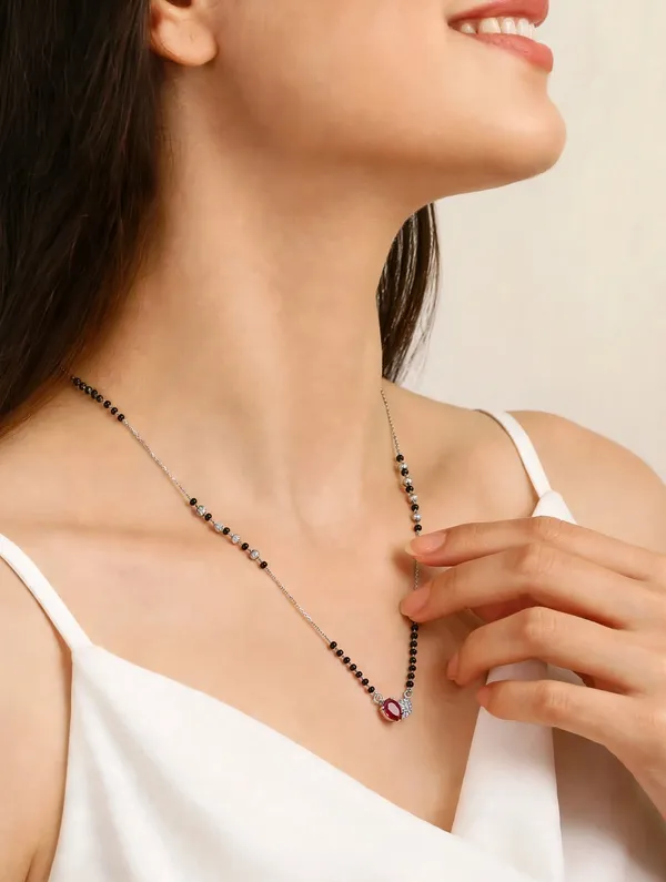 Silver_Radium_Black_Beads_Mangal_sutra_with_Red_Oval_Stone_&_Diamond_Heart_Pendant_|_Modern_Daily_Wear_Mangalsutra_for_Women