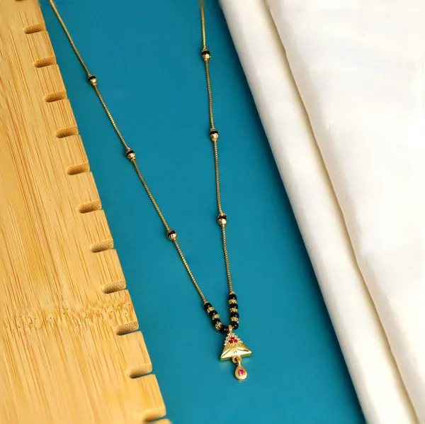 Stylish_Golden_Plated_Mangal_sutra_Necklace_for_Women_-_Black_Beads_with_Triangle_Ruby_Pendant_-_Long_Chain_Daily_Wear_Mangalsutra