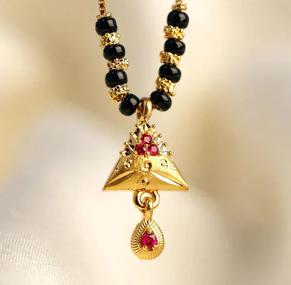 Stylish_Golden_Plated_Mangal_sutra_Necklace_for_Women_-_Black_Beads_with_Triangle_Ruby_Pendant_-_Long_Chain_Daily_Wear_Mangalsutra