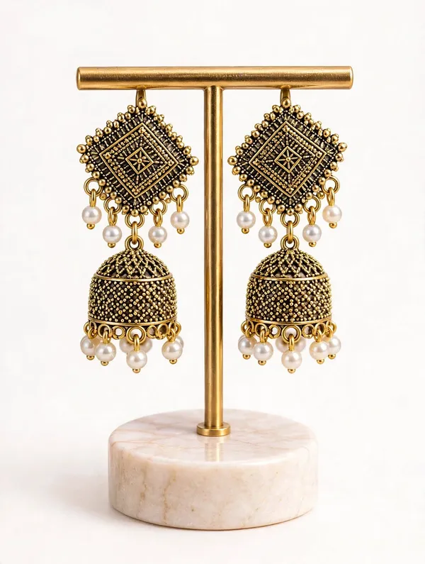 Traditional_Charm_Antique_Gold_Jhumki_with_Pearl_Drops
