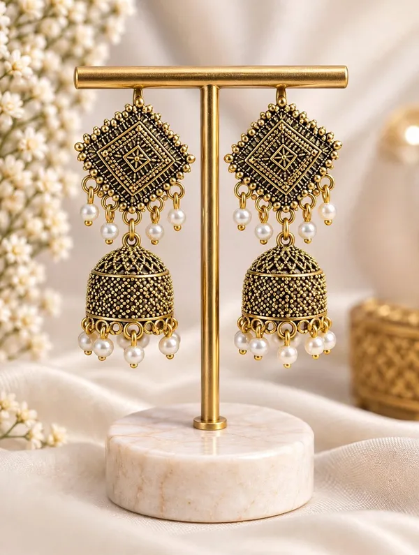 Traditional_Charm_Antique_Gold_Jhumki_with_Pearl_Drops