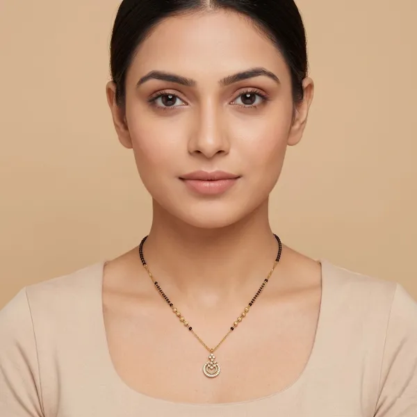 Traditional_Golden_Plated_Mangal_sutra_Necklace_|_Fancy_Double_Circle_Pendant_Design_with_Black_Beads_|_Long_Mangal_sutra_for_Women
