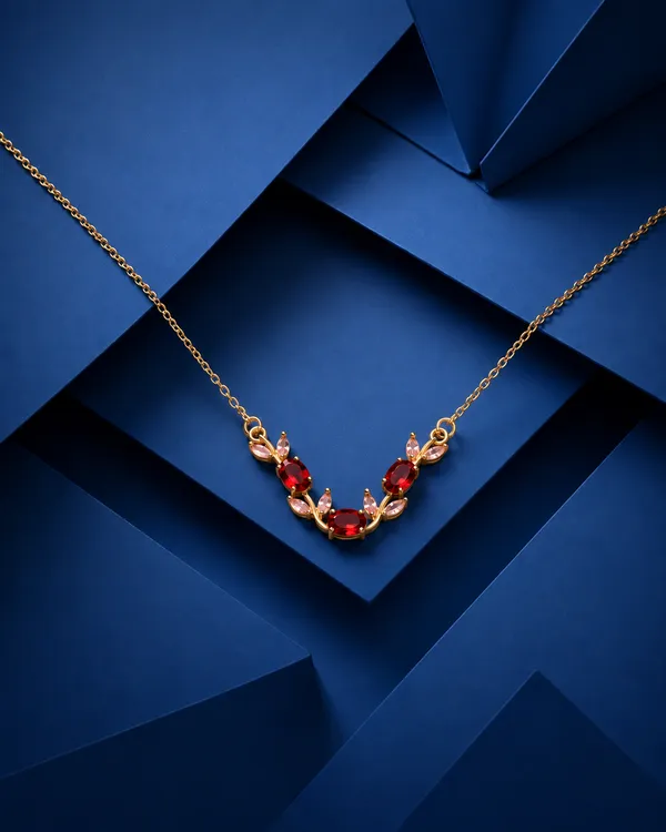 Elegant_Ruby_Red_Oval_Gemstone_Floral_Leaf_Necklace_With_Chain