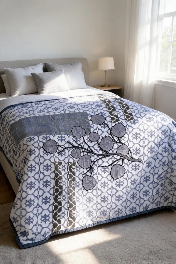 Multicolor_Mink_Fabric_(_Polyester)_Blanket_For_Home