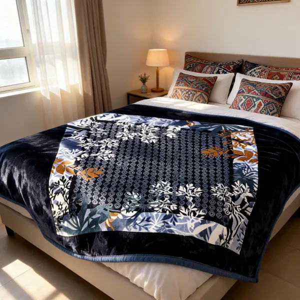 Multicolor_Mink_Fabric_(_Polyester)_Blanket_For_Home