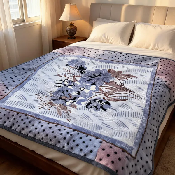 Multicolor_Mink_Fabric_(_Polyester)_Blanket_For_Home