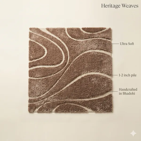Handcrafted_Wool_Beige_Wavy_Pattern_Shag_Area_Rug