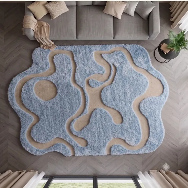 Blue_Beige_Plush_Abstract_Wave_Pattern_Shaggy_Rug