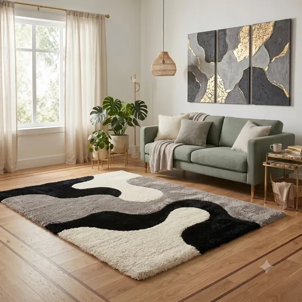 Tufted_Abstract_Black_White_Grey_Area_Rug