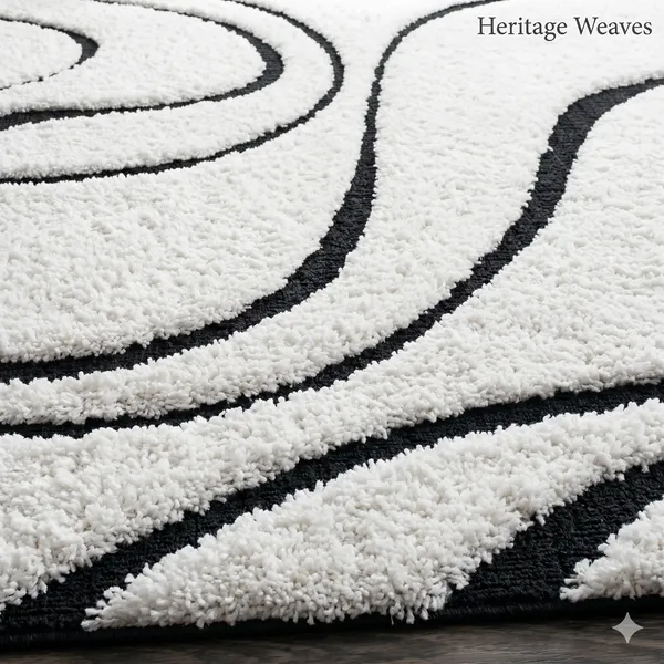 Wool_Contemporary_Wave_Print_Shag_Area_Rug