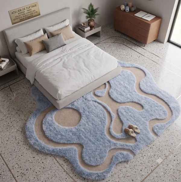 Blue_Beige_Plush_Abstract_Wave_Pattern_Shaggy_Rug