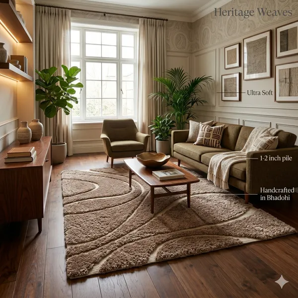 Handcrafted_Wool_Beige_Wavy_Pattern_Shag_Area_Rug