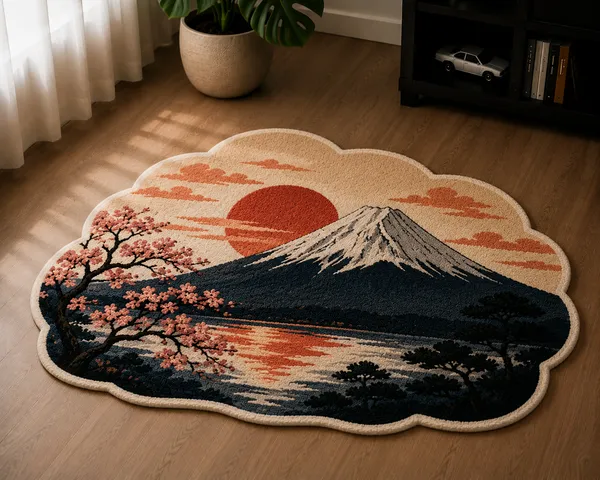 Wool_Japanese_Mount_Fuji_Landscape_Scalloped_Tufted_Rug