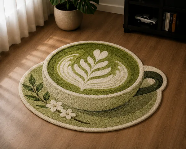 Green_Tufted_Matcha_Latte_Cup_Shaped_Floor_Rug