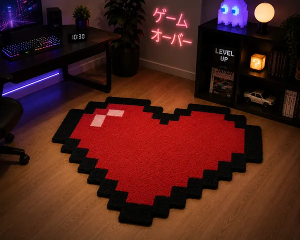 Red_Tufted_8_Bit_Pixel_Heart_Shaped_Rug