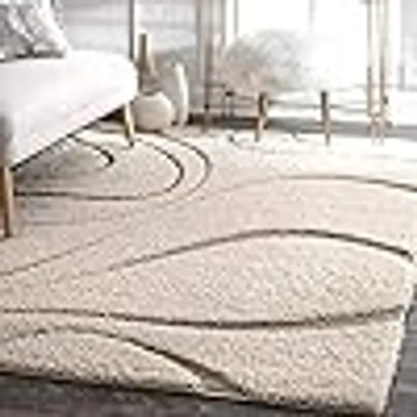 Ivory_Handcrafted_Swirl_Pattern_Deep_Pile_Shag_Rug