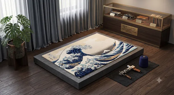 Tufted_Wool_Great_Wave_Shaped_Area_Rug