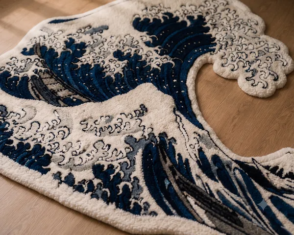 Tufted_Wool_Great_Wave_Shaped_Area_Rug