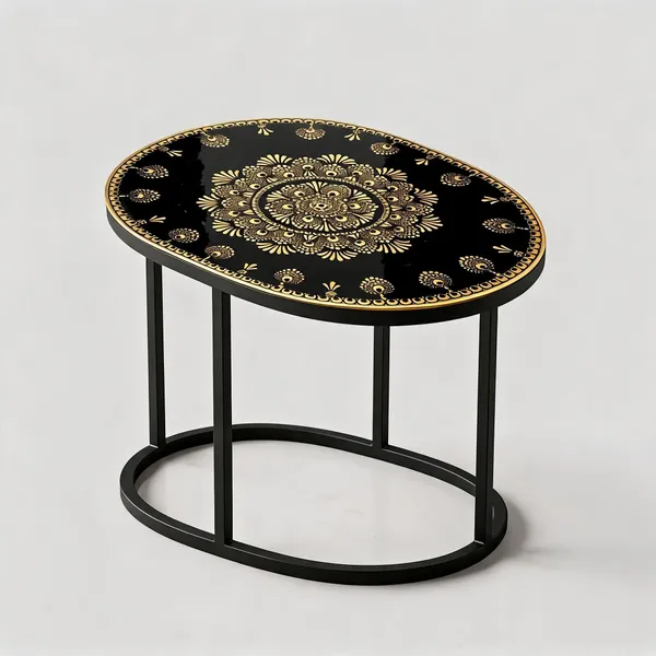 Metal_Contemporary_Mandala_Print_Side_Table
